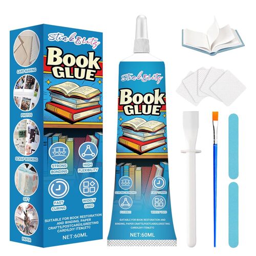Mevronisshop-Colle De Reliure Transparente, Flexible Et Imperméable, Colle À Papier, Extra Forte, Pour Réparation De Livres, Reliures, Cadres Photo, Projets De Bricolage, 60 Ml