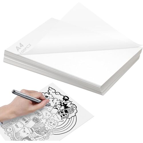 Mevronisshop-100 Feuilles Papier Calque Blanc, Papier Calque A4, Transparent, 55g/M², Pour Patron Couture, Dessin, Scrapbooking Et Calligraphie La Copie (210x297mm)