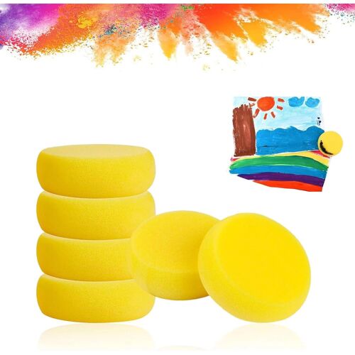 Mevronisshop-6 Pièces Éponge Peinture Ronde Synthétique, Artisanat Artiste Éponges Argile Aquarelles Éponge, Éponges D'art Absorbantes, Pour Art, Artisanat, Poterie,Nettoyage D'argile