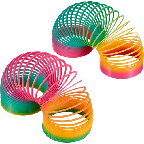 MEVRONISSHOP-2 Jouets à Ressort Magiques Géants Arc-en-Ciel pour Garçons & Filles, XL - Calendrier de l'Avent, Cadeau de Noël, Pochette Surprise - Solide & Coloré
