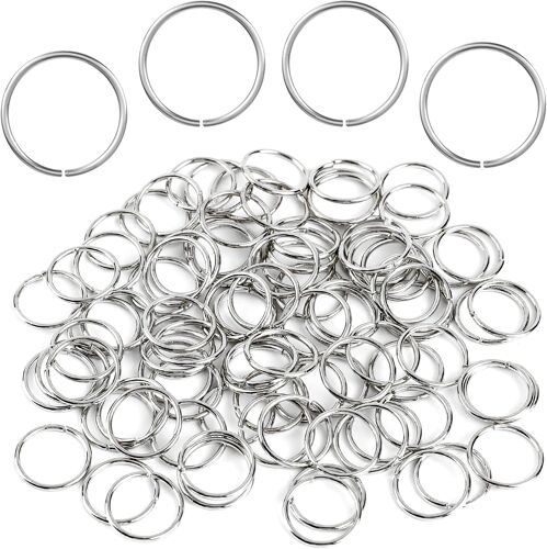 Mevronisshop-Lot De 100 Anneaux Ouverts En Acier Inoxydable De 12 Mm Pour Porte-Clés, Collier, Bracelet, Boucles D'oreilles, Pendentif, Fabrication De Bijoux Faits Maison