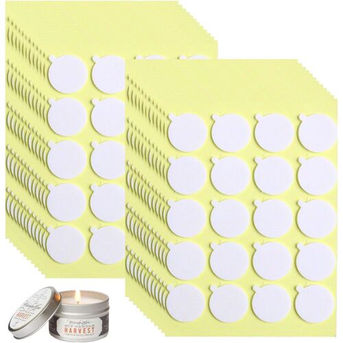 Mevronisshop-480 Pièces Autocollants De Mèche, Autocollants De Mèche De Bougie, Autocollant Double Face Résistants À La Chaleur Avec La Petite Queue, Adhèrent Régulièrement À La Cire Chaude