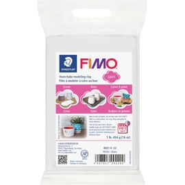 MEVRONISSHOP-FIMO Soft, Pâte à modeler blanche durcissant au four, Pour débutants et artistes, Souple et facile à démouler, Pain de 454 grammes, 8021-0
