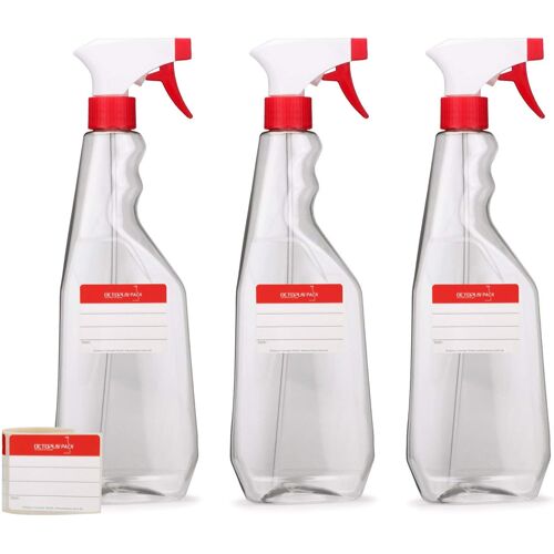 MEVRONISSHOP-3 flacons pulvérisateurs de 750 ml en PET, flacons pulvérisateurs avec pistolet, pulvérisateurs vides avec buse réglable (jet / spray), par exemple pour les plantes / fleurs, le nettoyag