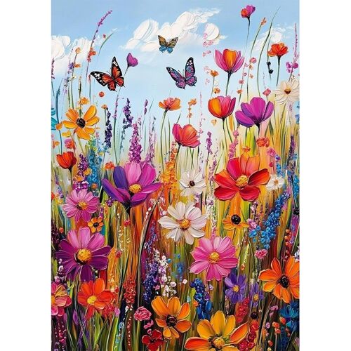 Mevronisshop-Bricolage Fleurs Sauvages Diamond Painting Adulte,Kit Peinture Diamant Diy,Fleurs Diamant Painting Kit Complet,Diamond Point De Croix Cristal Painting,Pour Murale Maison Décoration 30x40