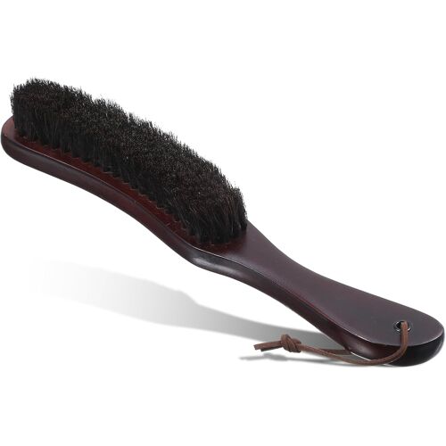 MEVRONISSHOP-Brosse à vêtements, poils d'animaux, manche en bois de hêtre, poils de sanglier pour costumes et cachemire, élimine les peluches et les poils d'animaux en douceur, idéale pour la laine,