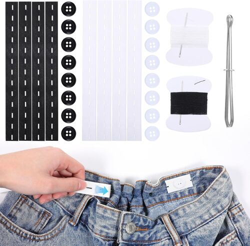Mevronisshop-Lot De 8 Ajusteurs De Pantalon Élastiques Réglables Pour Resserrer La Taille Du Pantalon, Pour Resserrer Le Pantalon, Pour Homme, Femme, Enfant, Boutons De Pantalon Pour Resserrer Les Pa