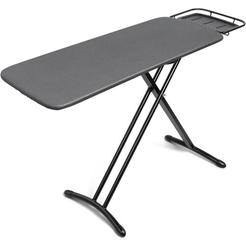 MEVRONISSHOP-Planche à repasser extra large, planche à repasser de luxe pour fer à repasser générateur de vapeur, planche à repasser robuste avec hauteur réglable, pieds robustes, noir, 117 x 46 cm