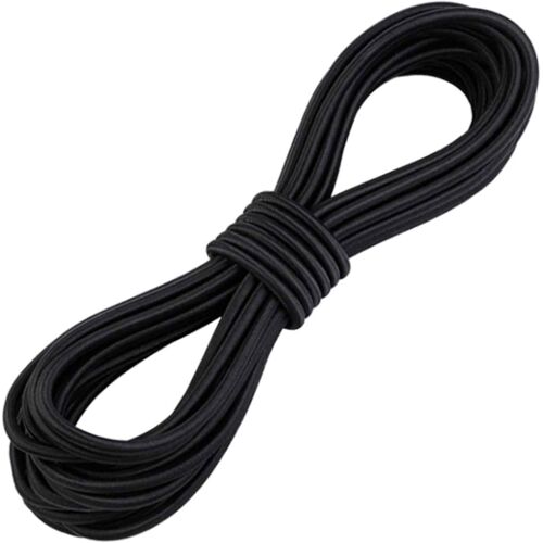 Mevronisshop-3 Mm X 5 M Corde En Caoutchouc Noir,Cordon Elastique Rond Ficelle Élastique Solide Pour Camping Tente Sac À Dos Chapeaux Remorque Lacets De Chaussures Travaux Manuels Et Projets De Brico