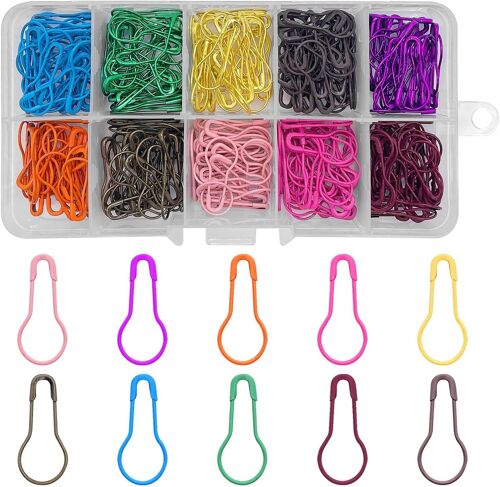 Mevronisshop-Pingles À Nourrice Lot De 300 Broches Poire - 10 Couleurs - Marqueurs De Maille Crochet - Pour Tricot, Vêtements Et Bricolage