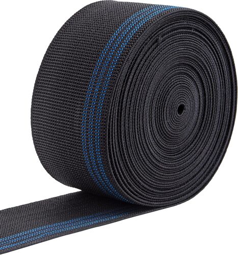 MEVRONISSHOP-Sangle élastique pour Canapé, Chaises, Tapisserie, Fauteuil - 10 Mètres de Longueur - Corde de Serrage pour Assise et Dossier - élastique 70% - Largeur 70 mm - Noir