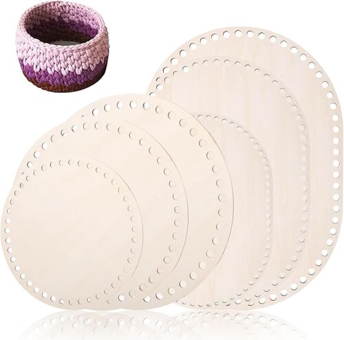 Mevronisshop-Fond De Panier En Bois Rond, 6 Pièces, Panier Au Crochet Rond, Base En Bois Pour Crochet, Base De Sac Ovale Et Ronde, Ensemble De Tissage De Paniers Pour Bricolage, 10/15/20/25/30 Cm