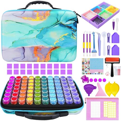 Mevronisshop-Diamond Painting Accessoires Boite,70 Emplacements Boite Diamond Painting Rangement,Boîtes D'accessoires De Peinture Au Diamant 5d,Avec Entonnoir,Pour Broderie Diamant Kit Complet