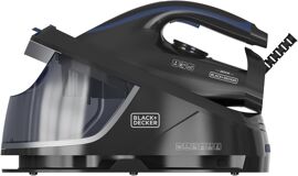 MEVRONISSHOP-Black+Decker ¿ Centre de repassage compact| Léger|Réservoir 1,5 l| Jet de vapeur 400 g/min| Pointe de précision| Semelle en céramique| Autonettoyant| Anti-calcaire| Mode ECO| Design ergo