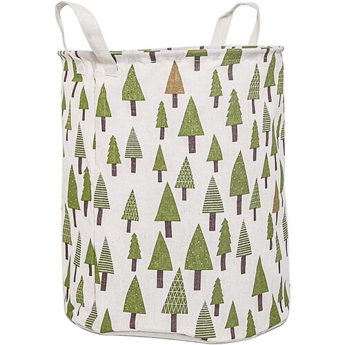 MEVRONISSHOP-Panier à linge rond, Bac de Rangement pour salle de bain - Grand panier de rangement en toile - Pour dortoir, chambre à coucher (arbre)