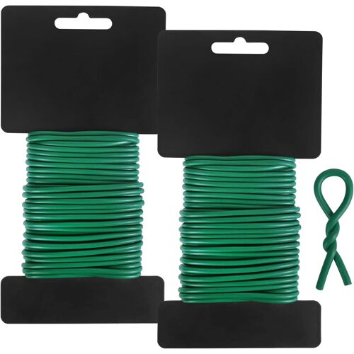 MEVRONISSHOP-3,5 mm Fil de Serrage pour Jardin, 16M Fil Torsadé pour Attache Tomate, Plantes Grimpantes, Vignes, Arbustes et Fleurs (Vert)