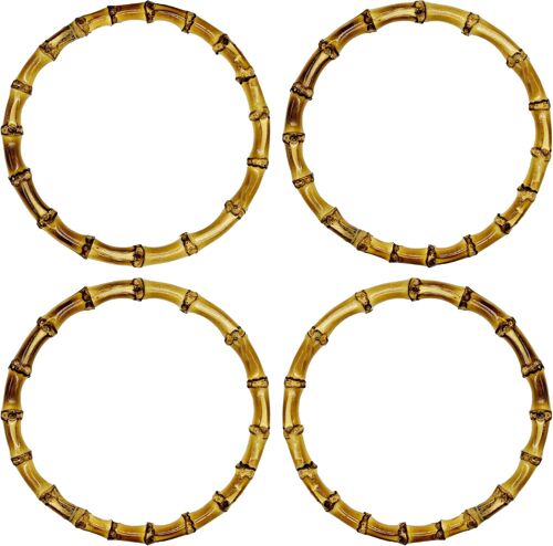 Mevronisshop-4 Pcs Poignée De Sac En Bambou, Anse Pour Sac À Main En Forme De O, Poignées Pour Sac À Main En Bambou Pour Bricolage Poignées Artisanales Sac Fourre-Tout