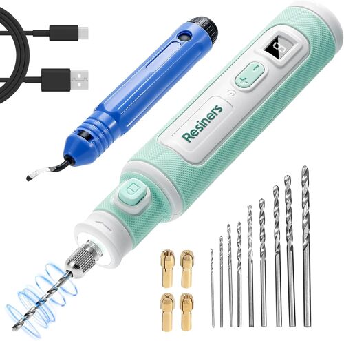 Mevronisshop-Kit D'outils Rotatifs Sans Fil Pour Résine, Réglable En 8 Vitesses, Kit À 15 Pièces Rechargé Pour La Fabrication De Bijoux Avec Éclairage Pour Le Moulage De Résine, La Plastique