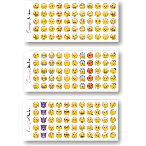 MEVRONISSHOP-36 Feuilles d'autocollants Visages rieurs, comme récompense pour Enfants émoticônes Visage Diable Smiley pour Ordinateur Portable téléphone por