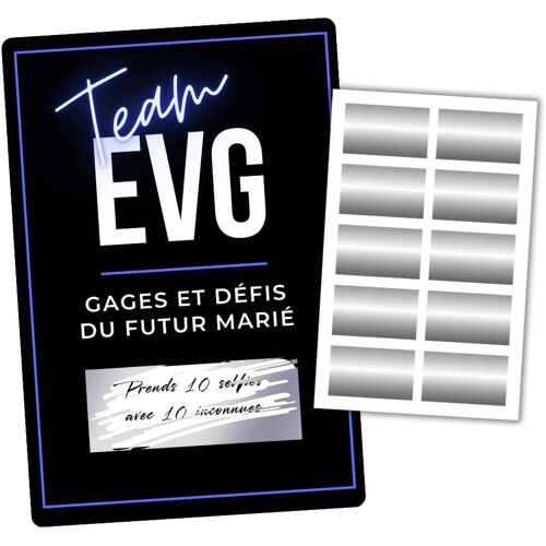 Mevronisshop-Evg Cartes À Gratter Gages & Défis - Jeu Personnalisable Enterrement De Vie De Garçon - Activité Drôle & Amusante Futur Marié - Photos Souvenirs Team Groom - 10 Cartes + Pastilles À Grat
