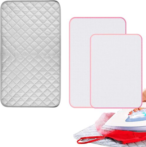 MEVRONISSHOP-Nappe de Repassage, Tapis de Repassage, Couverture de Repassage, 85 x 45cm Tragbar Tapis à Repasser avec 2 Pièces Filet de Repassage,Chiffon Protecteur pour Repasser,für Desktop und Ande