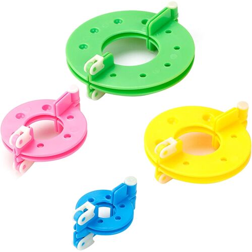 Mevronisshop-Kit De Fabrication De Pompons - 4 Pièces Outils De Tricotage Et Tissage - Machine Pour Loisirs Créatifs - 4 Tailles (3.5/5.5/7 Et 9 Cm)