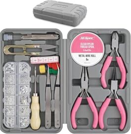 Mevronisshop-Kit D'outils De Fabrication De Bijoux 17 Pièces & Ensemble De 600 Accessoires Et Trouvailles. Pinces & Fils Pour Bracelets, Colliers, Boucles D'oreilles Et Charms Faits Main