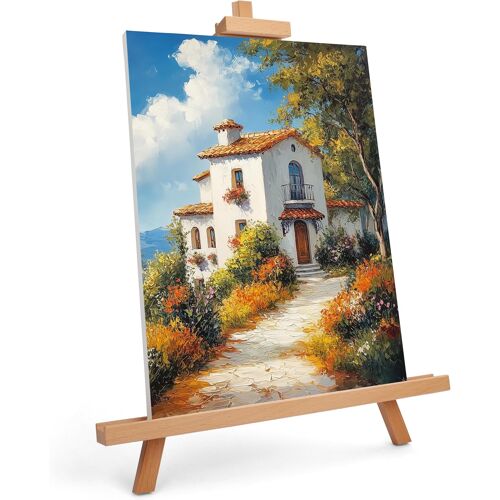 Mevronisshop-Belle Vous Chevalet De Table En Bois Forme A - 83 Cm - Trépied Naturel Pour Peinture Sur Toile, Affichage Photo, Dessin, Présentation