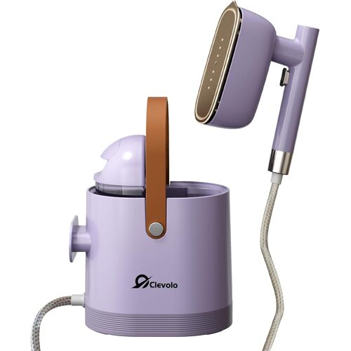 MEVRONISSHOP-Fer à Repasser Double Usage (Vertical/Plan) Vapeur Centrale 1500w Arrêt Automatique 45g/min Coup de Vapeur et Repassage à Sec/Défroisseurs vapeur verticaux Réservoir de 1,5L Crème/Lilas