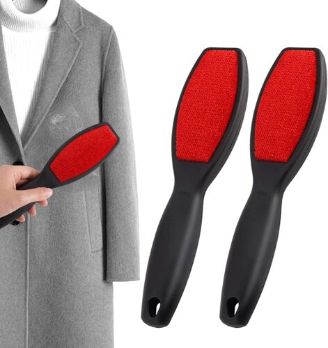 MEVRONISSHOP-Lot de 2 Brosse à Vêtements Double Face, Tissu Electrostatique Brosse pour Enlever Les Poils, Double Tampon en Velours, Enleve Poils d Animaux sur Vetement pour Vêtements, Canapés, Réuti