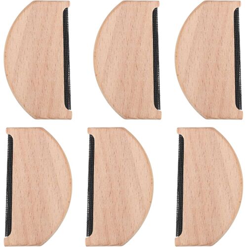 MEVRONISSHOP-Peigne Anti-Bouloche en Bois - Lot de 6-7.5x4.3cm - pour Pulls, Laine, Cachemire, Tricots - Nettoyage Vêtements