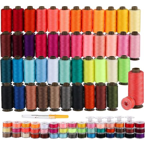 Mevronisshop-Fils À Coudre De 45 Couleurs, Chaque Bobine De 365m Fils Couture Avec 45 Bobines De Canette, Fil De Couture En Polyester Pour Main Et Machine, Idéal Pour Diy, Réparer Vêtements