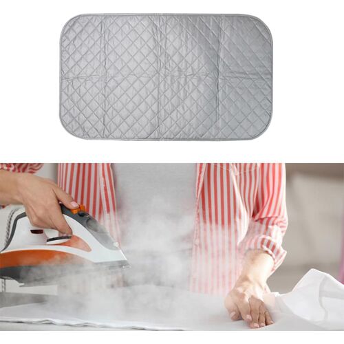 MEVRONISSHOP-Tapis de Repassage,Nappe de Repassage Portable et Pliable avec Aimants,Coton Résistant à la Chaleur,Tapis de Repassages sur Table Idéal pour la Table à Repasser,Lit,la Table et laCouture