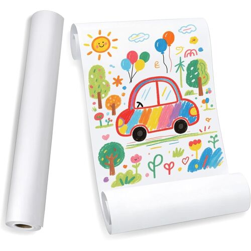 Mevronisshop-Rouleau De Papier À Dessin Blanc 40 Cm X 20 M ¿ 70 G/M² Rouleau De Papier Recharge, Papier À Dessin En Rouleau Pour Chevalet Et Tableau Enfant, Peinture, Croquis, Loisirs Créatifs