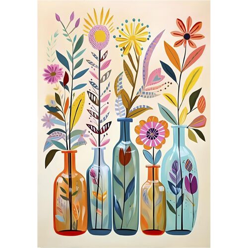 Mevronisshop-Diamond Painting Vase,Diy Peinture Diamant,Tableau Diamant Créatif Adulte,Kit Art Fleur 5d Avec Strass,Décoration Murale Élégante,Aîné,Enfant,Débutants,30x40 Cm