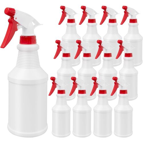 MEVRONISSHOP-Lot de 12 Vaporisateurs Vides 500ml, Bouteilles Spray en Plastique avec Buse Réglable (Jet/Brume), Flacons Pulvérisateurs Étanche pour Nettoyage, Jardinage et Maison