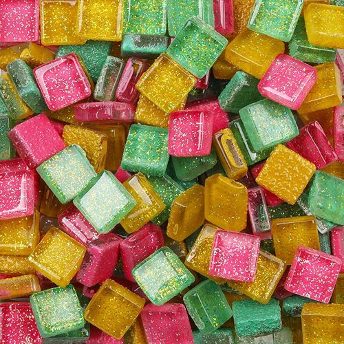 Mevronisshop-Carreaux De Mosaïque En Verre Coloré Pailleté Pour Loisirs Créatifs, Décoration, 200g, 1x1cm