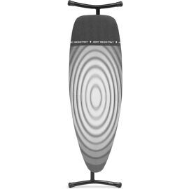 MEVRONISSHOP-Table à Repasser Taille D - pour Centrale et Fer Vapeur - Zone Résistante à la Chaleur - Plateau Extra-Stable - Réglage de la Hauteur Idéale - Titan Oval - 135x45cm