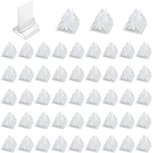 Mevronisshop-48 Pièces Supports De Cartes De Jeu En Plastique Transparent, Porte Étiquettes De Prix, Support De Carte En Acrylique Transparent Pour Jeux De Société, Marqueurs De Fête