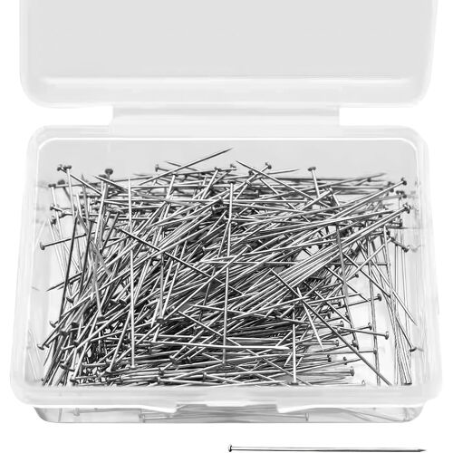 Mevronisshop-Pingles À Couture, 500pcs Epingle Couture 26mm Acier Inoxydable Aiguilles De Épingles Tête Fines Droites Satin Épingle À Tête Plate Pour Couturière Vêtement Bijoux Artisanat Cadeaux De N