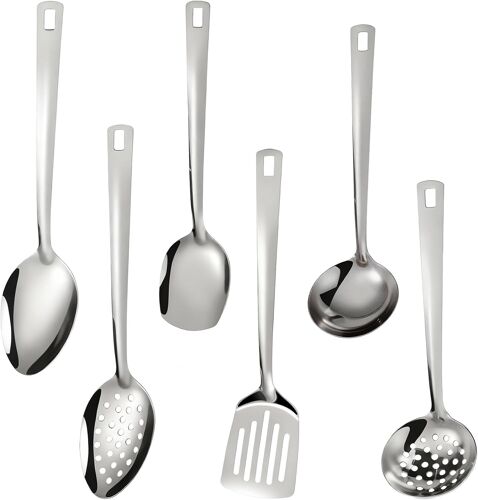 Mevronisshop-6 Pièces Set D'accessoires De Cuisine 27 Cm Louche Inox Cuillère À Cuisson,Gadgets De Cuisine Accessoires Accessoires De Cuisine Home Essentials