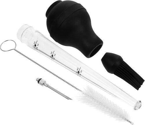 MEVRONISSHOP-Injecteur à Viande Acier Inoxydable Pompe à Jus Pour Dinde Pour Condiments Ustensiles De Cuisine Pour Grillades