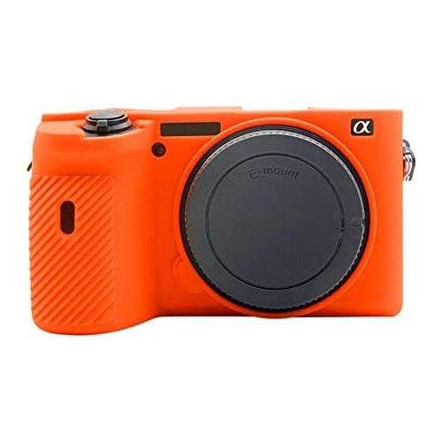 MEVRONISSHOP-Coque de protection en silicone souple pour Sony A6600 / ILCE-6600 - Anti-rayures - Coupe fine - En caoutchouc de silicone souple - Orange