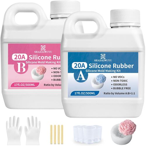 Mevronisshop-Silicone Pour Moulage 20a,1,25kg Silicone Liquide Transparent, Mélanger 1:1 De Caoutchouc Silicone À Séchage Rapide Pour Les Moulage,Savons Artisanaux, Bougies, Moules En Résin