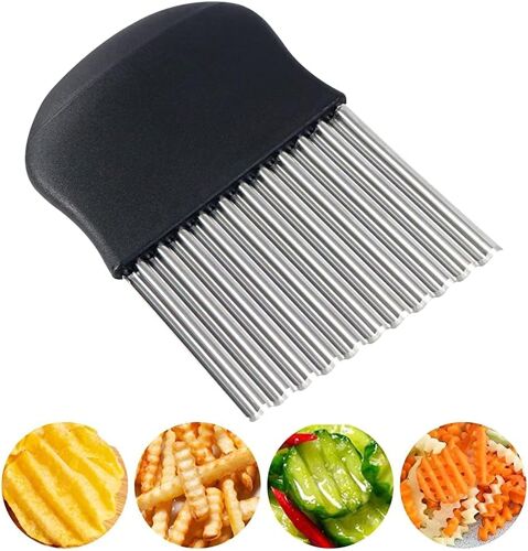 Mevronisshop-1 Pièces Coupe Patate Vague,Couteau De Tranches De Pomme De Terre En Acier Inoxydable Pour Coupe Pommes De Terre, Légume, Carotte, Oignon, Concombre