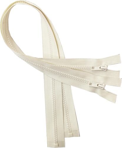 Mevronisshop-Séparable Plastique Fermeture Éclair Pour Les Jackets | 2 Pièces Par Paquet | Couleur: | Taille: (Beige Clair, 70 Cm)