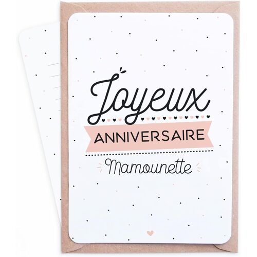 Mevronisshop-Carte Anniversaire - Joyeux Anniversaire Mamounette | Livrée Avec Enveloppe Kraft | Carte Maman | Bonne Fête Maman | Carte Noël Maman | Carte Anniversaire Maman | Fête Des Mères