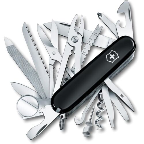 Subzonal-Victorinox Swiss Champ, Couteau De Poche Suisse, Léger, Multitool, 33 Fonctions, Lame, Ciseaux, Tire Bouchon, Noir