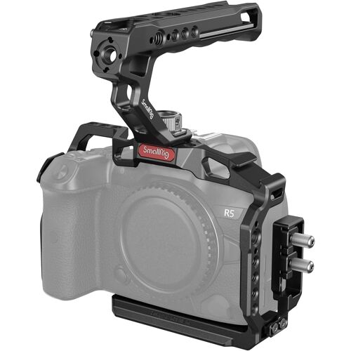 MEVRONISSHOP-Amélioré) Kit de Cage Portable pour Canon R5 / R6 / R5 C avec Poignée Supérieure Légère pour Arri et Serre-Câble, Adapté à la Prise de Vue sur Trépied, Portable et Stabilisateur - 3830B