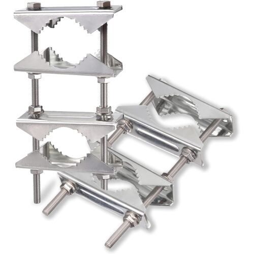 MEVRONISSHOP-Support Antenne Exterieur Fixation Pince à Mât Antenne Antirouille Kit de Montage Pole à Pole pour 25-50 mm Diamètre S*Tar*Link TV Satellite Lora WiFi 4G LTE CB Radio Amateur Parasol, Lo